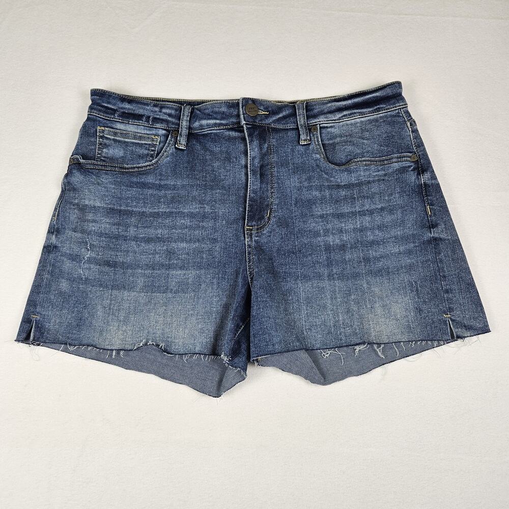 Kut From The Kloth Womens 14 High Rise Shorts Cut Off Medium Wash Stretch Denim